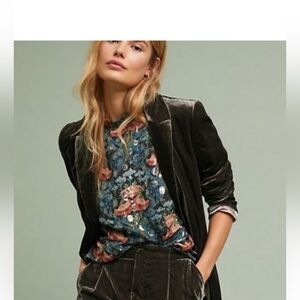 Anthropologie Ett:Twa Gallery Velvet Blazer Size 2